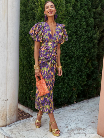 Sterre™ | Halflange Jurk met Levendige Plooien