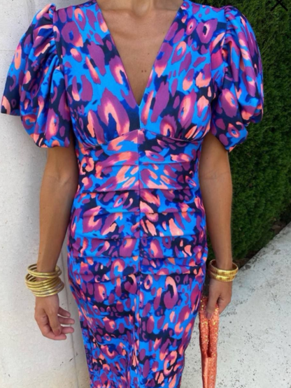 Sterre™ | Halflange Jurk met Levendige Plooien