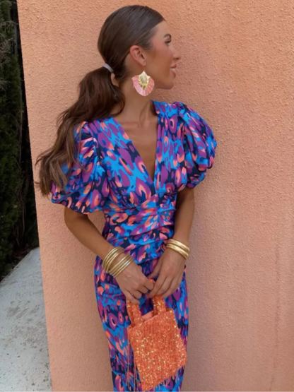 Sterre™ | Halflange Jurk met Levendige Plooien